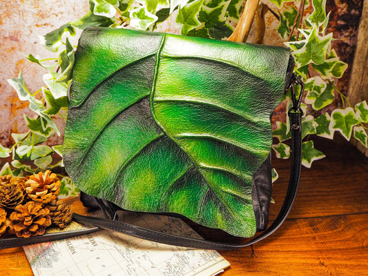 Green Leaf Purse Handbag - Themed for Renaissance Fair, Fairy Wedding or Every Day