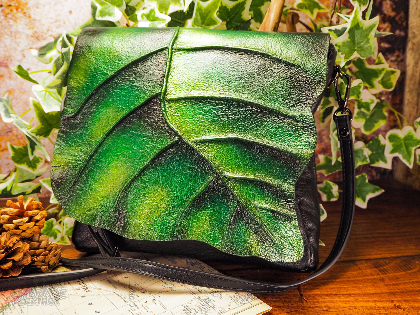 Green Leaf Purse Handbag - Themed for Renaissance Fair, Fairy Wedding or Every Day