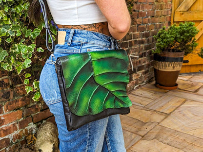 Green Leaf Purse Handbag - Themed for Renaissance Fair, Fairy Wedding or Every Day