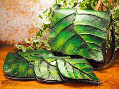 Green Leaf Purse Handbag - Themed for Renaissance Fair, Fairy Wedding or Every Day