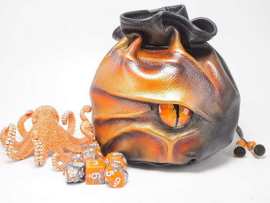 Custom Leather Dice Bag for the Ultimate Dungeon Master with 190 Dice Capacity - A Gift for Him or Her Who Commands the Game