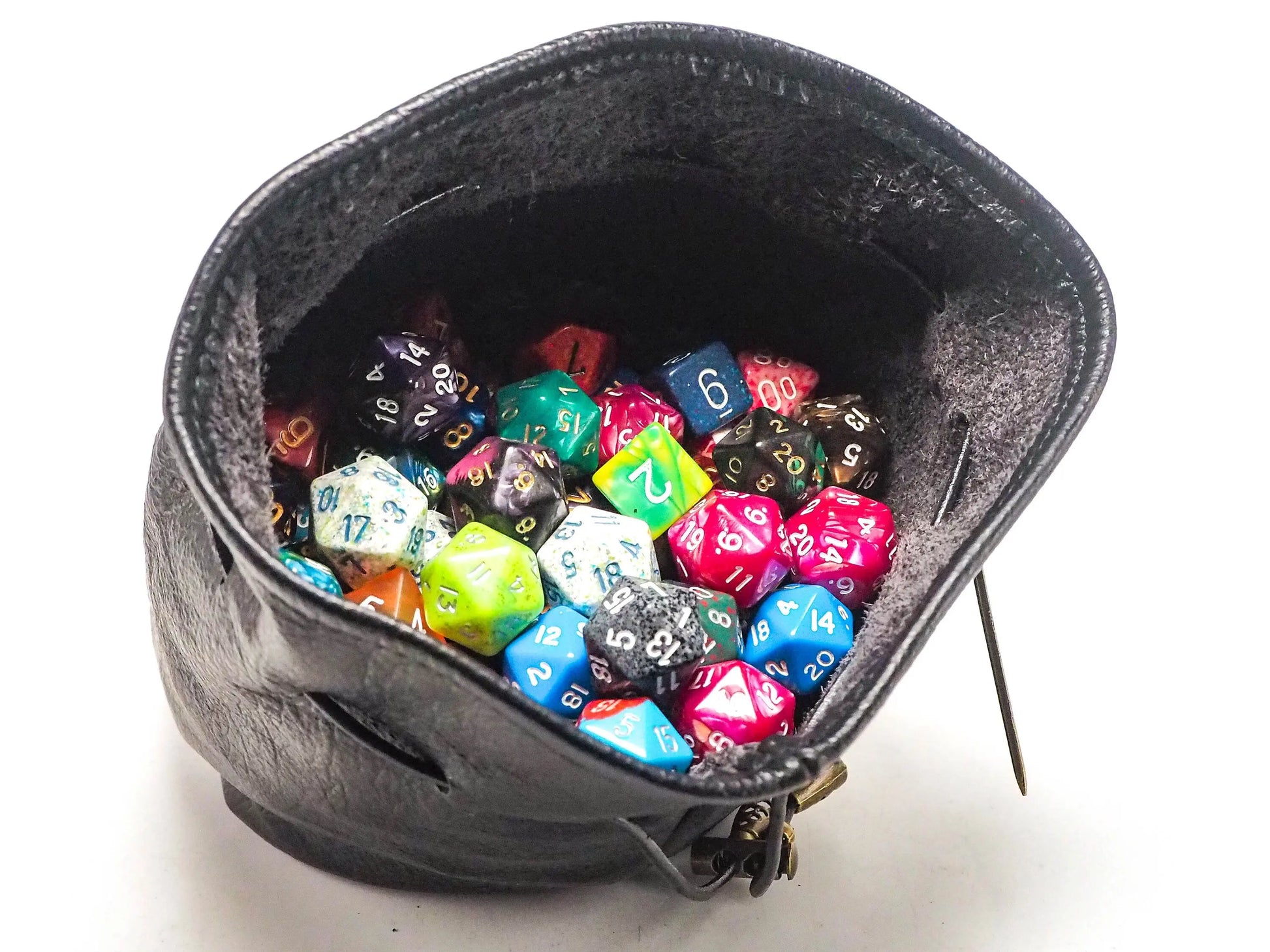 Dragon's Hoard Leather Dice Bag - Features Ornate Dragon Pattern & Holds up to 190 Dice - Attention-Grabbing DND Dice Bag EmBrace Leather