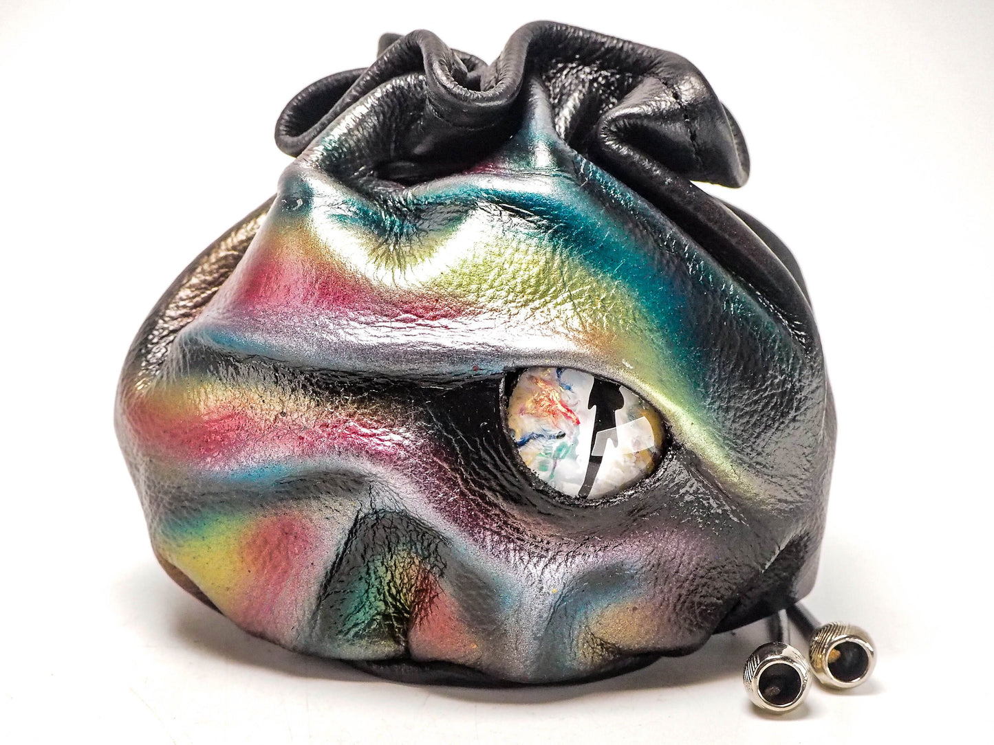 Rainbow Dragon Dice Bag for LARP or Cosplay Accessories - Compact Design for Convenience - Up to 75 Dice