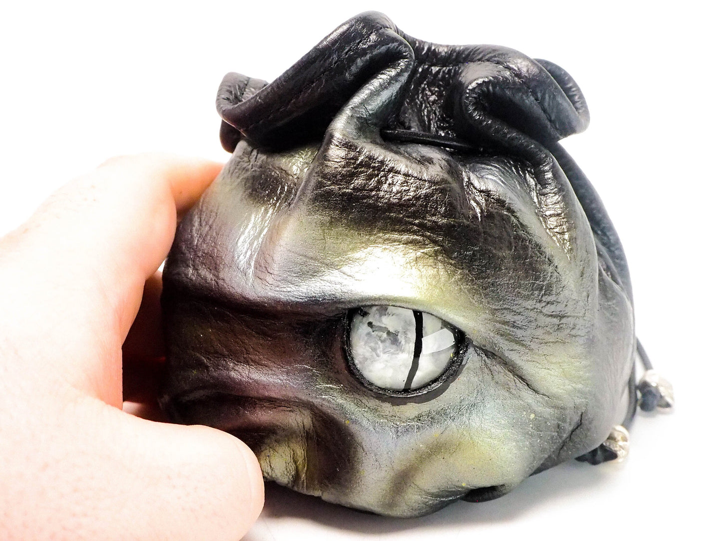 Unique Dragons Eye Dice Bag - Handmade and Painted, Holds Up to 75 Dice - Ideal for DnD and RPG Games