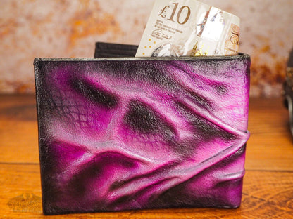 Stunning Dragon Eye Leather Wallet - Small Leather Wallet win Pink Dragons Eye