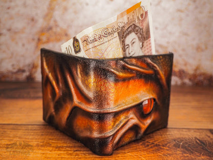 Fire Dragon Wallet - Gents Wallet - Real leather Wallet - Eye Wallet - Unique Wallet - Unisex