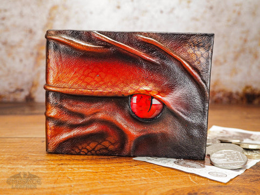 Red Dragon Wallet - Gents Wallet - Real leather Wallet - Eye Wallet - Unique Wallet - Unisex