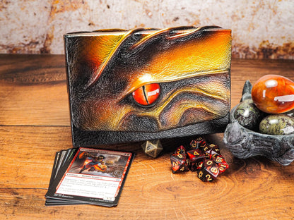 Premium Double Sleeved Card Box with Dragon Eye Emblem - Ideal for Tabletop Gaming Collectors - 200 Double Sleeved Cards - Double Commander