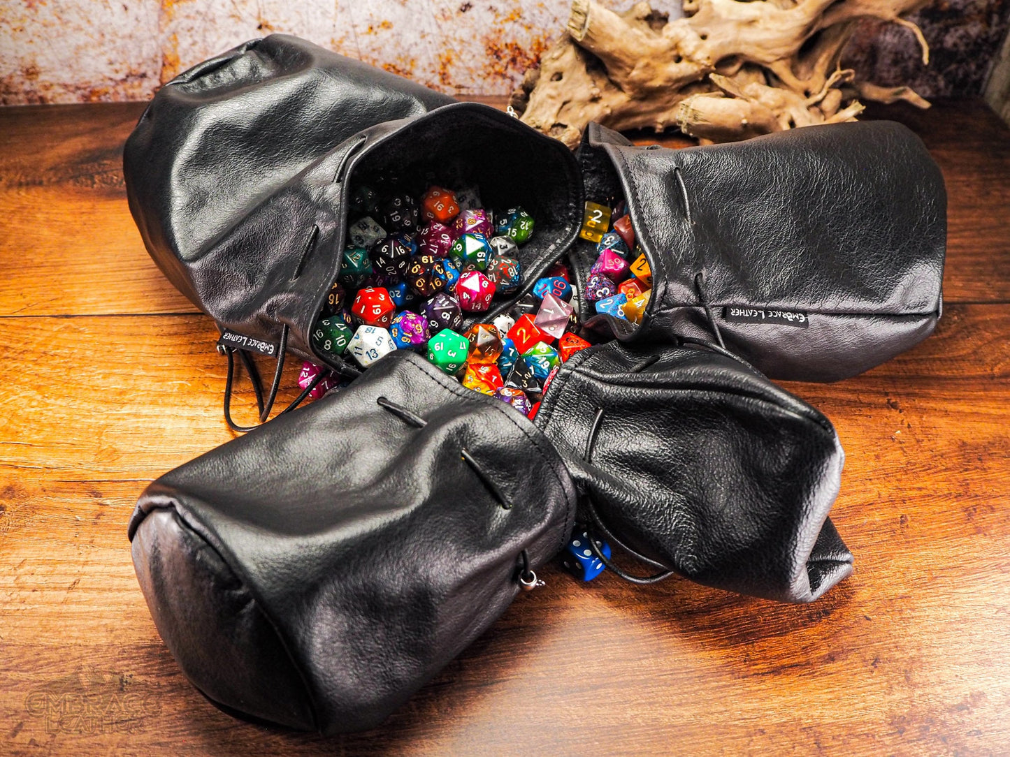 Dungeons and Dragons Dice Bag of Holding - Leather Dice Bags with Bronze Egyptian Goddess Charm